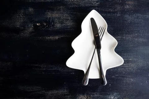 Christmas table setting Stock-Fotos