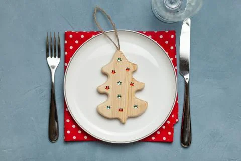 Christmas table setting Stock Photos
