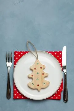 Christmas table setting Stock Photos