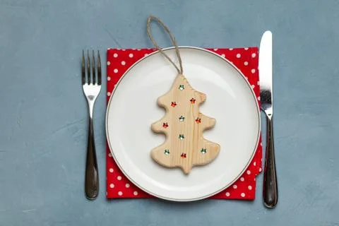 Christmas table setting Stock Photos