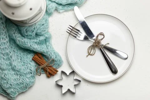 Christmas table setting Stock Photos