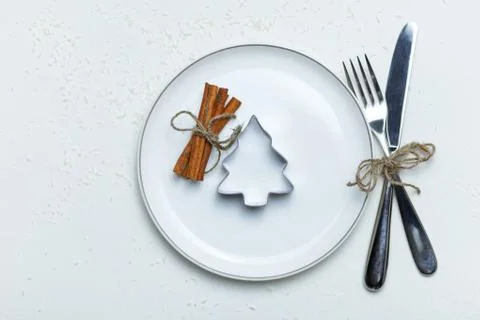 Christmas table setting Stock Photos