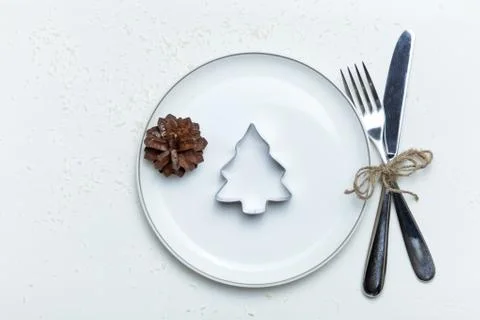 Christmas table setting Stock Photos