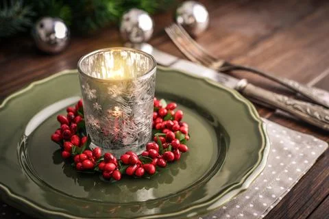 Christmas Table Setting Stock Photos