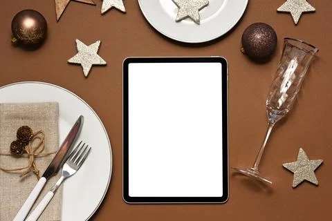 Christmas table setting Stock Photos