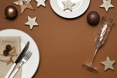 Christmas table setting Stock Photos