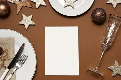 Christmas table setting Stock Photos
