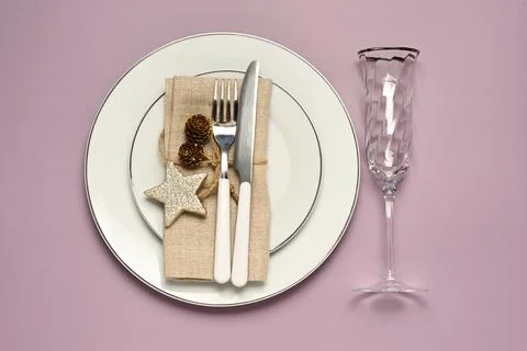 Christmas table setting 库存照片