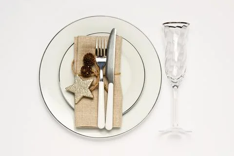 Christmas table setting Stock Photos