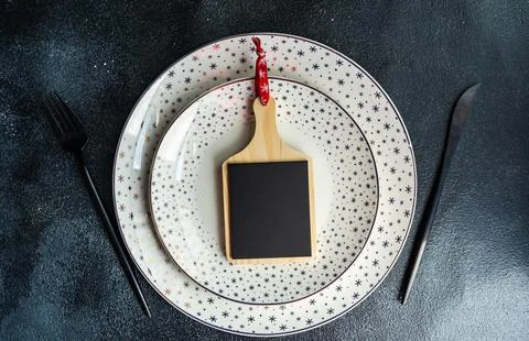 Christmas table setting Stock Photos