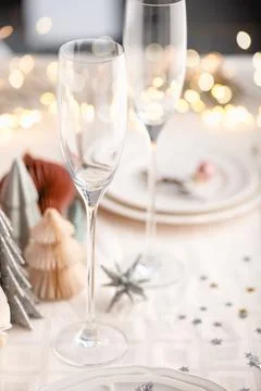Christmas table settings Stock Photos