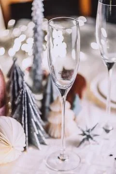 Christmas table settings Stock Photos