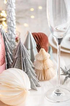 Christmas table settings Stock Photos