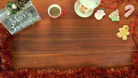 Christmas table top from above Stock Footage 70193312