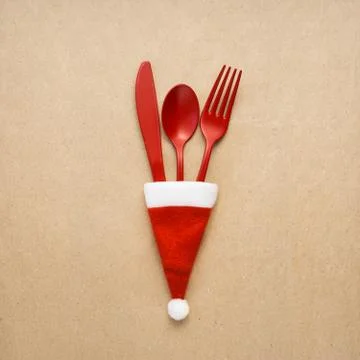 Christmas tableware. Stock Photos