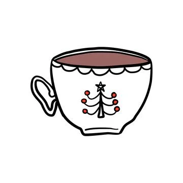 Christmas tea cup Stock Illustration