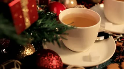 Christmas tea Stock Footage 12571622