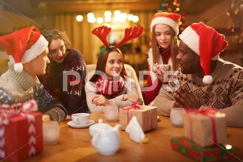 Christmas tea party Stock Photos
