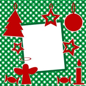Christmas template with photo frame Stock Illustration