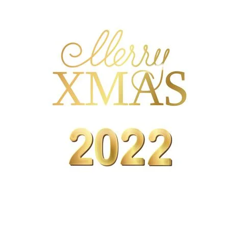 Christmas text 2022. Vector illustration. Happy new year greeting card. Illustrazione stock