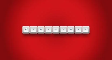 Christmas text on a 3d keyboard button with shadow concept series 스톡 일러스트