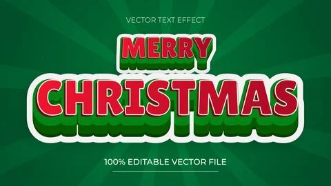 Christmas text effect 3d text effect and editable red text effect with gree.. イラスト素材