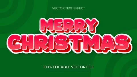 Christmas text effect 3d text effect and editable red text effect with gree.. Stock Illustration