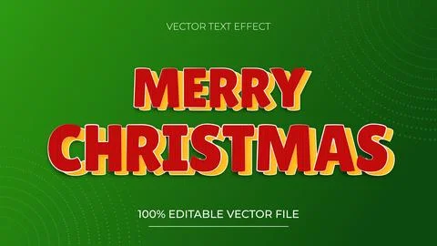 Christmas text effect 3d text effect and editable red text effect with gree.. Stock Illustration