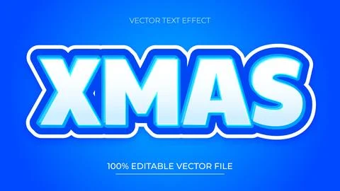 Christmas text effect with Editable text for winter and christmas sale Illustrazione stock