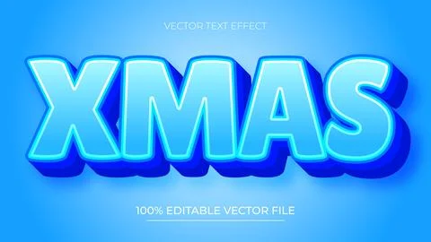 Christmas text effect with Editable text for winter and christmas sale Illustrazione stock