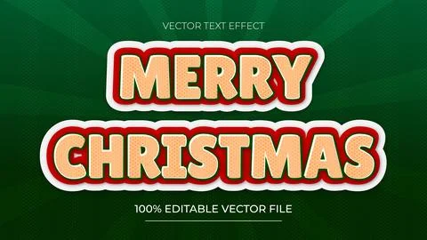 Christmas Text Effect Editable text effect Written in gold letters on a gre.. Stock Illustration