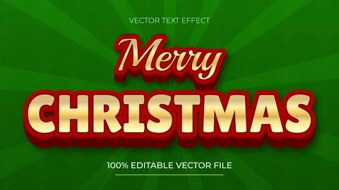 Christmas Text Effect Merry Christmas Editable Text Effect 3D luxury Gold G.. Stock Illustration