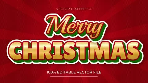Christmas Text Effect Merry Christmas Editable Text Effect 3D luxury Gold G.. Stock Illustration