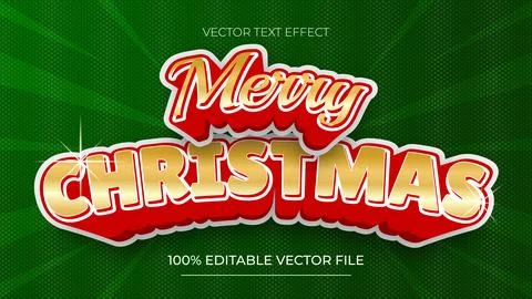 Christmas Text Effect Merry christmas text shiny rose gold style editable t.. Stock Illustration
