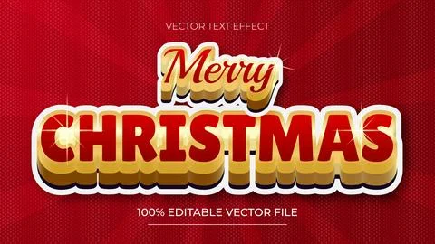 Christmas Text Effect Merry christmas background with Gold text effect Stock Illustration