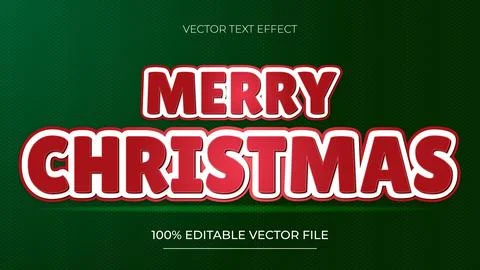 Christmas Text Effect text effect editable shiny red and white text style Stock Illustration