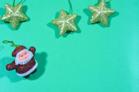 Christmas theme background with green background texture Stock Photos