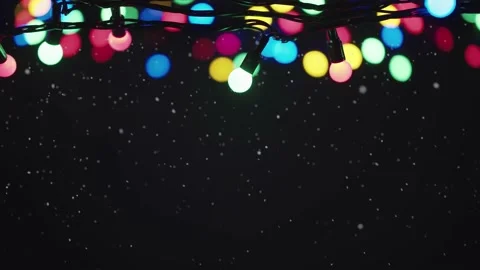 Christmas theme background with multi-colored twinkle lights Stock Footage 143263736