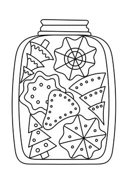 Christmas Theme Coloring Page For Creativity Stock Illustration