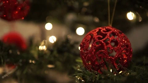 Christmas theme, decoration with blurry lights Stock Footage 99059782
