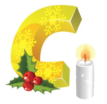 Christmas theme font c Stock Illustration