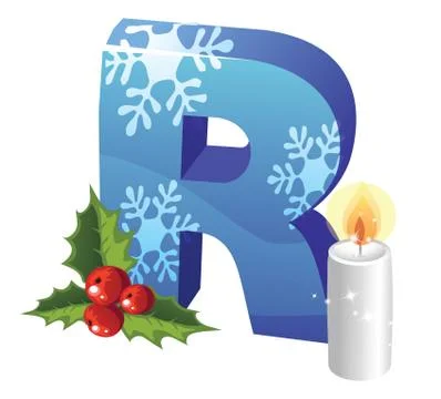 Christmas theme font r Stock Illustration