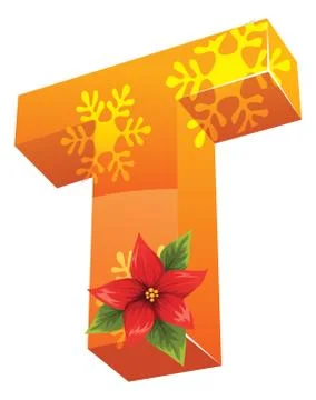 Christmas theme font t Stock Illustration