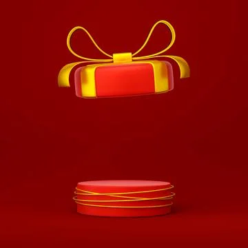 Christmas theme of gift box podium for product advertisement, 3d illustration Stock Illustration