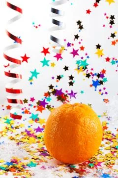 Christmas theme with orange Stock Photos