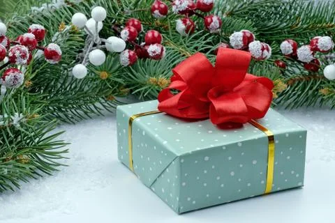 Christmas theme with spruce branches Stock Photos