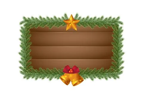 Christmas theme whiteboard with spruce leaf decoration Stock Illustration