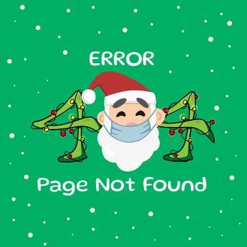Christmas themed 404 error message Stock Illustration