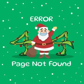 Christmas themed 404 error message Stock Illustration