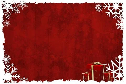 Christmas themed snow flake frame Stock Illustration